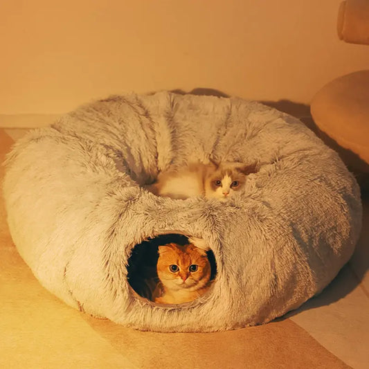 Pawfect 2 In 1 Round Tunnel Cat Beds
